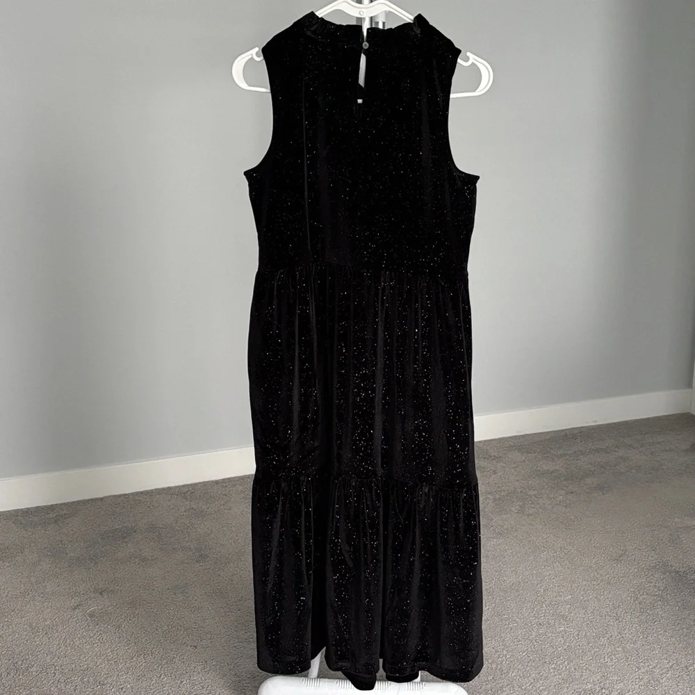 J. Crew Elegant Black Velvet Sleeveless Dress